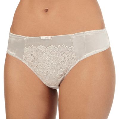 Reger by Janet Reger Taupe floral lace thong